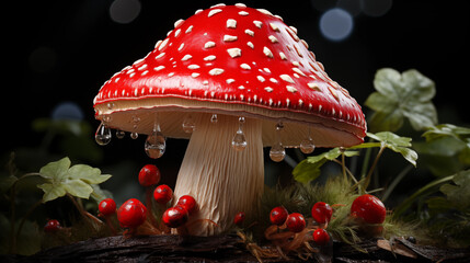 Red mushroom with white dots