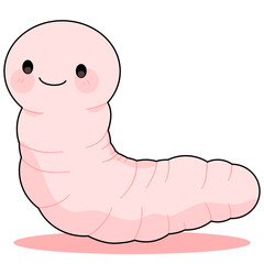 worm, funny, cartoon, isolated, vector, animal, illustration, nature, cute, character, happy, insect, garden, fauna, set, earthworm, bug, fun, smile, background, drawing, pink, icon, earth, children, 