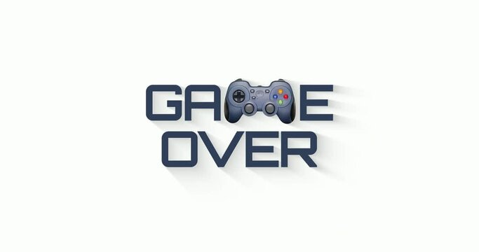 Jakarta, Indonesia - January 25, 2024 : animation of game over writing with a game stick instead of the letter m