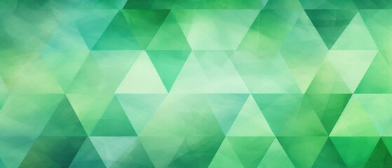 Obraz premium A captivating abstract composition showcasing green watercolor art with geometric triangular triangles, adding an artistic and textured touch to your design, Ai Generated.