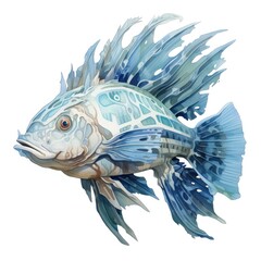 Fototapeta premium An image of a fish, vividly standing out against a white backdrop, Ai Generated