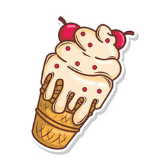Ice cream cute cartoon doodle hand draw illustration art