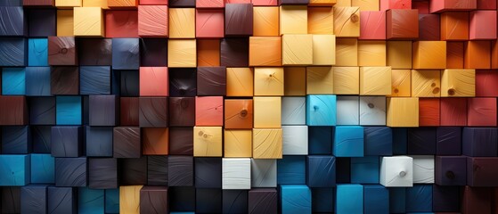 A vibrant and colorful wood texture, ideal for backdrop or wallpaper use, Ai Generated.