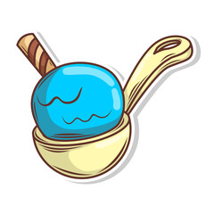 Ice cream cute cartoon doodle hand draw illustration art
