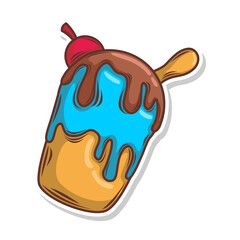 Ice cream cute cartoon doodle hand draw illustration art