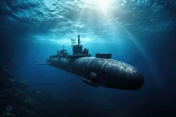 Foto op Plexiglas Water military ocean boat ship submarine war army sea marine underwater © SHOTPRIME STUDIO