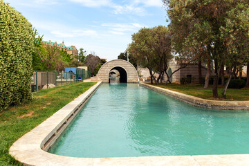 Obraz na płótnie Canvas Little Venice water park is located on Baku Boulevard in the center of Baku city in Azerbaijan