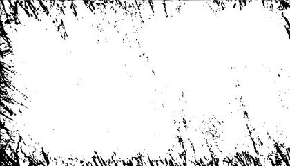 Black and White Grunge Vector frame, distressed texture border.