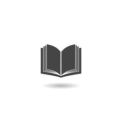Open book icon with shadow