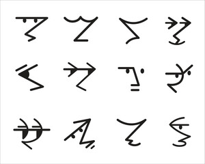 icon set of contemporary style expressions
