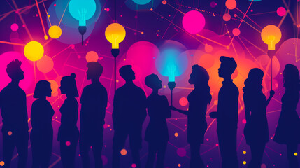 Abstract illustration representing the benefits of ed tech and online learning technologies in society