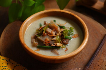 a bowl of vegetable soup