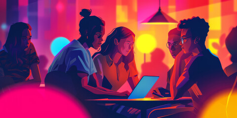 Abstract illustration representing the benefits of ed tech and online learning technologies in society