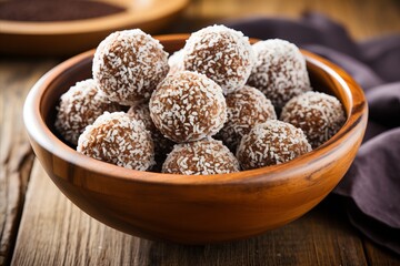 Decadent walnut, cocoa, and almond sweet balls irresistible unbaked treats for indulgence