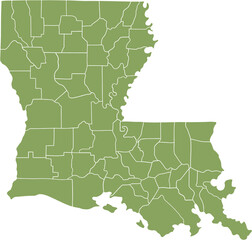doodle freehand drawing of louisiana state map. - obrazy, fototapety, plakaty