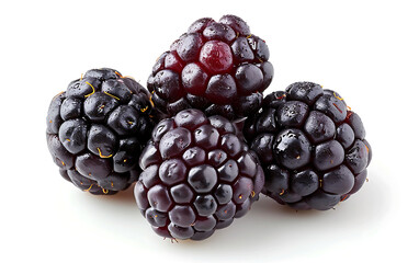 Blackberries isolated on white background.