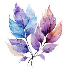 Magical watercolor leaves fall summer spring illustration