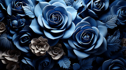 Blue rose seamless flower