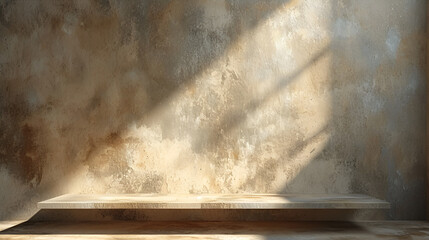 Brown Background with LightShadow on Wall CementEmpty, generative ai