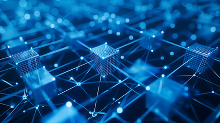 Obraz premium digital blockchain connection background, blockchain the new technology transfer digital information, currency and big data connection concept