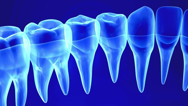 Tooth Hologram Video high tech image isolated on black background