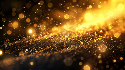 Golden sparkling abstract background luxury black background