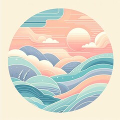 Naklejka premium Pastel Serenity: Embracing Beauty in Soft and Calm Tones