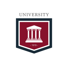 University badge logo in modern minimalist style