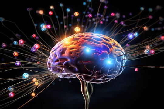 Human brain deep learning memory processes. Long-term memory stores information, short-term memory handles stimuli. Mind processes information through firing of neurons, MRI Scan, Studying and Reading