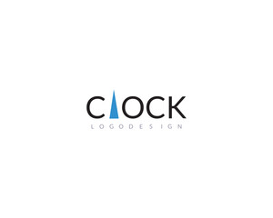 Fototapeta na wymiar Clock logo. This logo can be used for watchmakers.