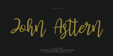 Abstract Fashion font alphabet. Minimal modern urban fonts for logo, brand etc. Typography Calligraphy typeface uppercase lowercase and number. vector illustration
