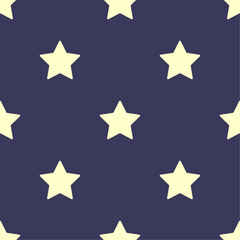 Ivory stars on night blue background. Vector seamless pattern in soft colors. Best for textile, print, wrapping paper, package and festive decoration.