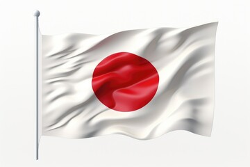 Immerse yourself in the patriotic ambiance as we present an awe-inspiring 3D illustration of Japan's flag gracefully waving alone against a pristine white backdrop. A testament Generative AI