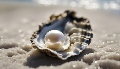 Obraz na płótnie Canvas pearl necklace on the beach