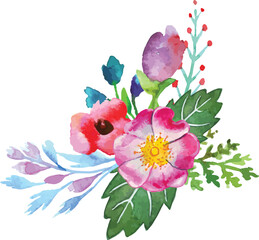 Watercolor Vector Flower Background