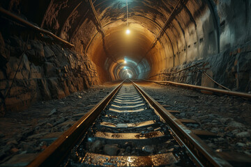 Fototapeta na wymiar an abandoned subway tunnel