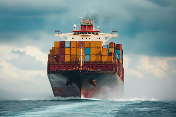 a huge container ship