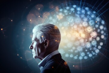 Obraz premium Brain puzzle, thinker person, intellectual challenges and puzzles for cognitive engagement and brain health, brain structure, memory puzzle neurons, mindful logic, brain strategy vision and consulting
