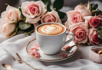 Obraz premium coffee and roses