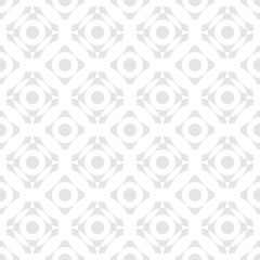 Seamless fashionable pattern of circles and arcs, trend of geometric white shapes for textiles and wallpaper. Festive floral pattern on a gray background.
