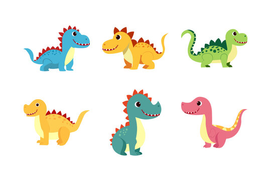 cute dino vector illustration. Dino funny character cartoon element design