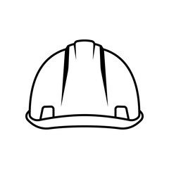 construction helmet protection line vector. Safety helmet line art
