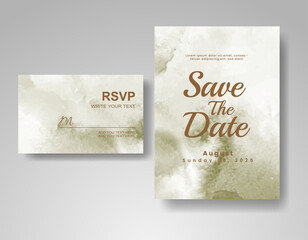 Wedding invitation with abstract watercolor background