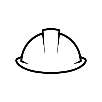 construction helmet protection line vector. Safety helmet line art