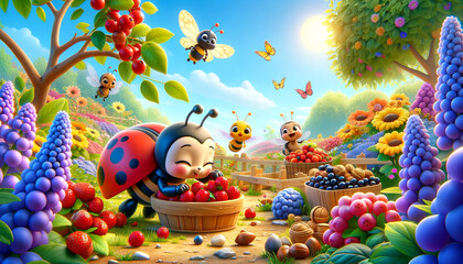 The Little Ladybug's May Adventure Joyful Harvest in a Colorful Garden