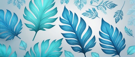 Fototapeta premium digital art representation of winter leaf patterns on a minimal background