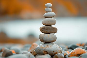 the balance of the stack of stones