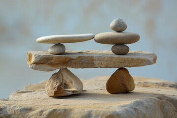 Fototapeta na wymiar the balance of the stack of stones