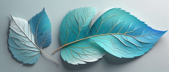 digital art representation of winter leaf patterns on a minimal background