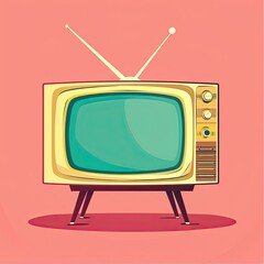 Flat Illustration of Retro Television/TV